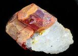 Realgar Crystals on Quartz - Peru #45736-1